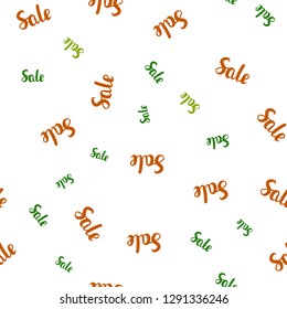 Dark Multicolor vector seamless template with selling words. Colored words of sales with gradient on white background. Template for season sales, shopping ads.