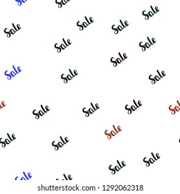 Dark Multicolor vector seamless template with selling words. Illustration with signs of sales on abstract template. Template for season sales, shopping ads.