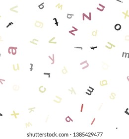 Dark Multicolor vector seamless template with isolated letters. Blurred design in simple style with signs of alphabet. Pattern for design of fabric, wallpapers.