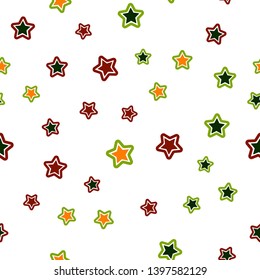 Dark Multicolor vector seamless template with sky stars. Decorative shining illustration with stars on abstract template. Texture for window blinds, curtains.