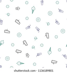 Dark Multicolor vector seamless texture with delicious snacks. Beautiful colored illustration with food in doodle style. Design for ad, poster, banner of cafes or restaurants.