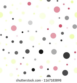 Dark Multicolor vector seamless texture with disks. Glitter abstract illustration with blurred drops of rain. Pattern for design of fabric, wallpapers.