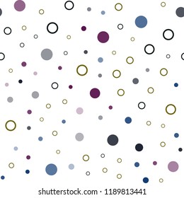 Dark Multicolor vector seamless texture with disks. Blurred decorative design in abstract style with bubbles. Pattern for trendy fabric, wallpapers.