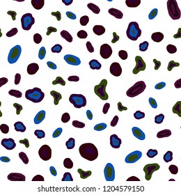 Dark Multicolor vector seamless texture with disks. Illustration with set of shining colorful abstract circles. Pattern for trendy fabric, wallpapers.