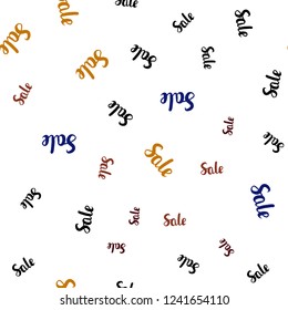 Dark Multicolor vector seamless texture with selling simbols. Shining colorful illustration with isolated selling prices. Backdrop for super sales on Black Friday.