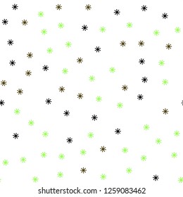 Dark Multicolor vector seamless texture with colored snowflakes. Glitter abstract illustration with crystals of ice. Texture for window blinds, curtains.