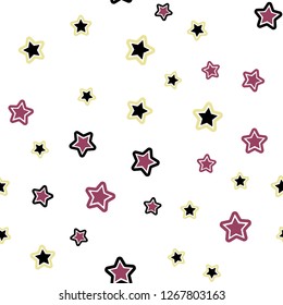 Dark Multicolor vector seamless texture with beautiful stars. Shining colored illustration with stars. Pattern for trendy fabric, wallpapers.