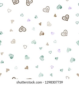 Dark Multicolor vector seamless texture with lovely hearts. Illustration with hearts in love concept for valentine's day. Template for Valentine's greeting postcards.