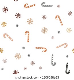 Dark Multicolor vector seamless texture with xmas sweets, candies.