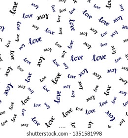 Dark Multicolor vector seamless texture with words LOVE YOU. Colorful illustration with quote LOVE YOU in celebration style. Template for business cards, websites.