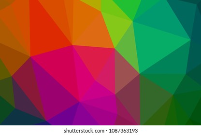 Dark Multicolor vector shining triangular cover. Polygonal abstract illustration with gradient. Completely new template for your banner.