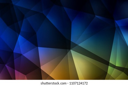 Dark Multicolor vector shining triangular cover. Creative geometric illustration in Origami style with gradient. New template for your brand book.