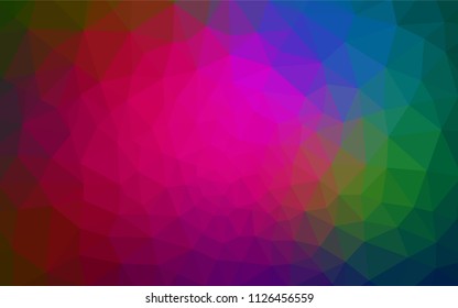 Dark Multicolor vector shining triangular layout. Triangular geometric sample with gradient.  Brand new design for your business.