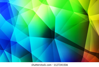 Dark Multicolor vector shining triangular layout. Geometric illustration in Origami style with gradient.  Polygonal design for your web site.