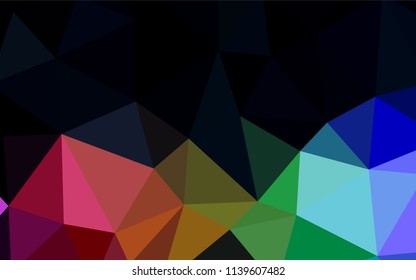 Dark Multicolor vector shining triangular backdrop. Colorful illustration in abstract style with triangles. A completely new design for your leaflet.