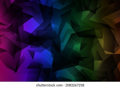 Dark Multicolor vector shining triangular backdrop. Glitter abstract illustration with an elegant triangles. Textured pattern for your backgrounds.