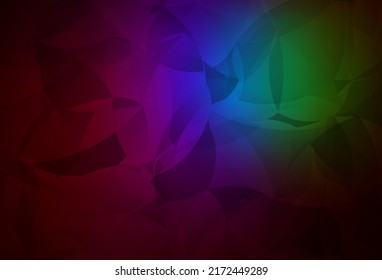 Dark Multicolor Vector Shining Triangular Background. Geometric Illustration In Origami Style With Gradient.  Completely New Template For Your Banner.