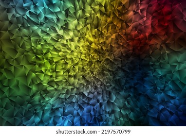 Dark Multicolor Vector Shining Triangular Background. Colorful Illustration In Abstract Style With Triangles. Completely New Template For Your Banner.