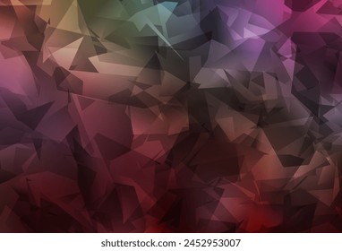 Dark Multicolor vector shining triangular layout. Creative illustration in halftone style with triangles. Completely new template for your banner.