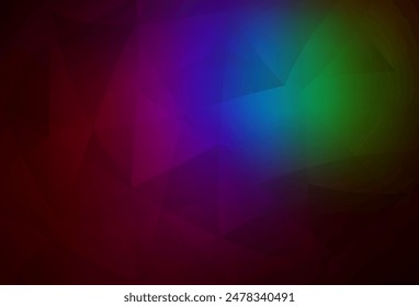 Dark Multicolor vector shining triangular layout. Elegant bright polygonal illustration with gradient. Pattern for a brand book's backdrop.