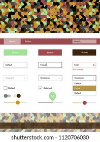 Dark Multicolor vector style guide with circles. Decorative ui kit design in abstract style with colorful dots. Simple colorful design for websites.
