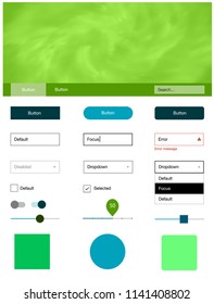 Dark Multicolor vector style guide with sky stars. Decorative ui kit design in abstract style with colorful sky. This template you can use for landing pages.