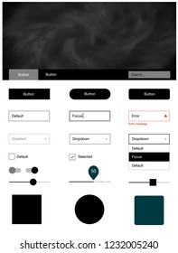 Dark Multicolor vector style guide with sky stars. Modern Style guide with colorful gradient sky in its header. This template you can use for landing pages.