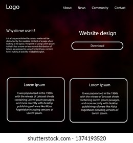 Dark Multicolor vector style guide with sky stars. Decorative ui kit design in abstract style with colorful sky. This template you can use for websites.