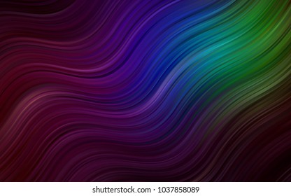 Dark Multicolor vector template with abstract circles. Glitter abstract illustration with wry lines. Pattern for your business design.