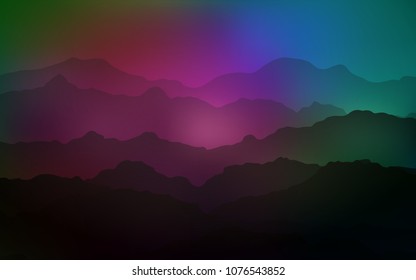 Dark Multicolor vector template with bent lines. Colorful illustration in abstract mountain style with gradient. A completely new template for your business design.