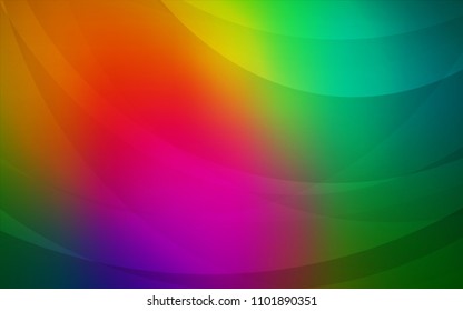 Dark Multicolor vector template with bent ribbons. Blurred geometric sample with gradient bubbles.  A completely new template for your business design.
