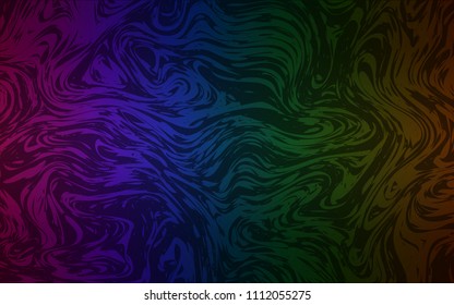 Dark Multicolor vector template with bent ribbons. Glitter abstract illustration with wry lines. Marble design for your web site.