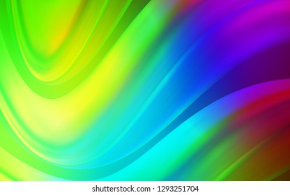 Dark Multicolor vector template with bent ribbons. A vague circumflex abstract illustration with gradient. A new texture for your  ad, booklets, leaflets.