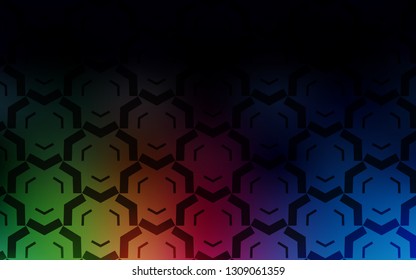 Dark Multicolor vector template with bent lines. Shining colorful illustration in simple style. Abstract style for your business design.