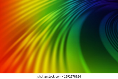Dark Multicolor vector template with bent lines. Colorful abstract illustration with gradient lines. New composition for your brand book.
