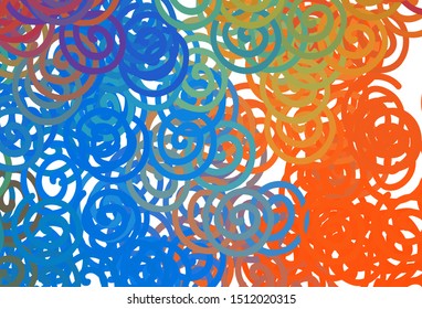 Dark Multicolor vector template with bent lines. Glitter abstract illustration with wry lines. Brand new design for your ads, poster, banner.