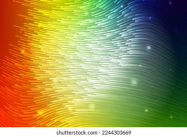 Dark Multicolor vector template with bent lines. Colorful gradient illustration in simple style with lines. A sample for your ideas.