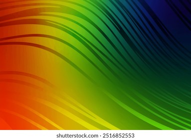 Dark Multicolor vector template with bent lines. A completely new colorful illustration in simple style. Pattern for your design.