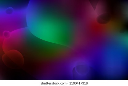 Dark Multicolor vector template with bubble shapes. A sample with blurred bubble shapes. A completely new memphis design for your business.