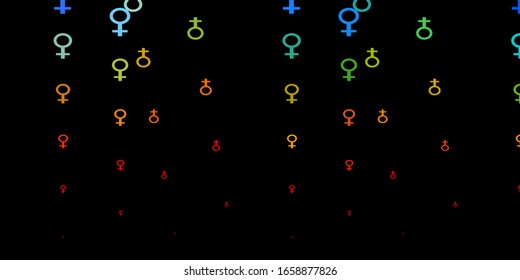 Dark Multicolor vector template with businesswoman signs. Abstract illustration with a depiction of women's power. Background for International Women’s Day.