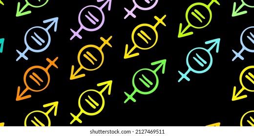 Dark Multicolor vector template with businesswoman signs. Colorful feminism symbols with a gradient in modern style. Elegant design for wallpapers.
