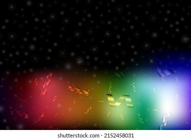 Dark Multicolor vector template in carnival style. Abstract gradient illustration with colorful Christmas things. Best design for a college poster, banner.