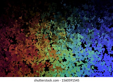 Dark Multicolor vector template with chaotic shapes. Decorative design in abstract style with random forms. Modern design for your business card.