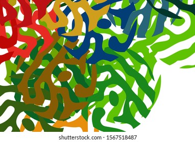 Dark Multicolor vector template with chaotic shapes. Modern abstract illustration with colorful random forms. Background for a cell phone.