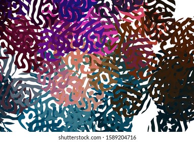 Dark Multicolor vector template with chaotic shapes. Modern abstract illustration with colorful random forms. Elegant design for wallpapers.