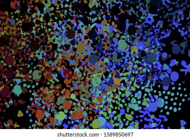 Dark Multicolor vector template with chaotic shapes. Simple colorful illustration with abstract gradient shapes. Modern design for your business card.