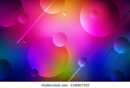 Dark Multicolor vector template with circles. Abstract illustration with colored bubbles in nature style. Pattern can be used as texture of wallpapers.