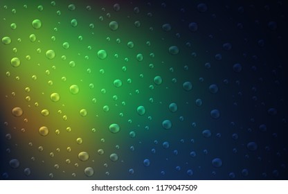 Dark Multicolor vector template with circles. Blurred decorative design in abstract style with bubbles. Pattern can be used as texture of water, rain drops.