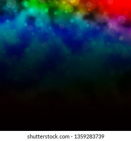 Dark Multicolor vector template with circles. Illustration with set of shining colorful abstract spheres. New template for your brand book.