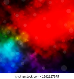 Dark Multicolor vector template with circles. Glitter abstract illustration with colorful drops. Design for your commercials.
